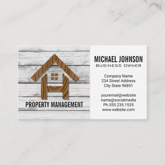 Logo des Holzhauses | Builder Carpentry Visitenkarte (Vorderseite)