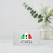 Logo des italienischen Restaurants | Pizza Visitenkarte (Stehend Vorderseite)