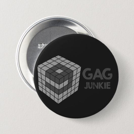 Logo des Junkien 9gag im Würfel Button (Vorne & Hinten)