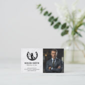 Logo des Justizsystems | Geschäftsmann | Rechtsanw Visitenkarte (Stehend Vorderseite)