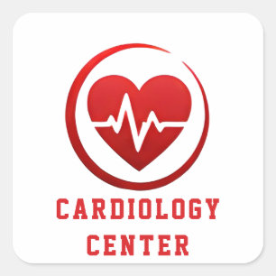 ❤️ Logo des Kardiologiezentrums Herzklinik 💙 Quadratischer Aufkleber