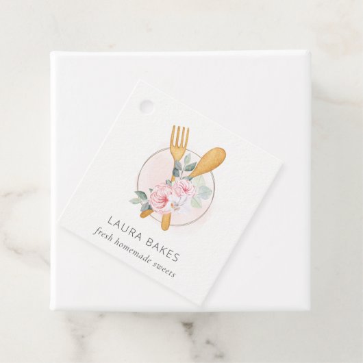 Logo des Koch aus Holzgabeln Rosa Rosa Blütenpinse Geschenkanhänger (Beispiel)
