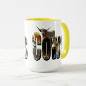 Logo des Küchenbildes, hergestellt mit Kuhbildern, Tasse (VorderseiteRechts)