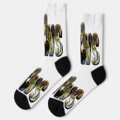 Logo des Küchennamens mit Kühen, Socken (Linkes Detail)