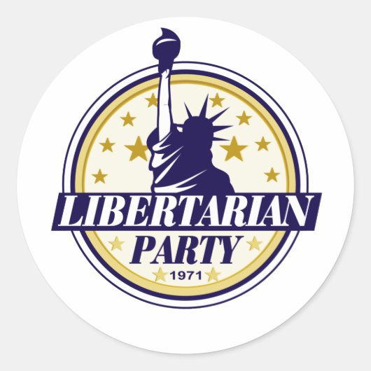 Logo des liberalistischen Party Runder Aufkleber (Vorderseite)