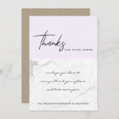 LOGO DES LILA TEXTURE-UNTERNEHMENS MARBLE DANKESKARTE (Vorne/Hinten)