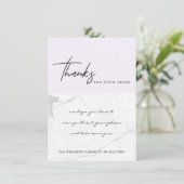 LOGO DES LILA TEXTURE-UNTERNEHMENS MARBLE DANKESKARTE (Stehend Vorderseite)