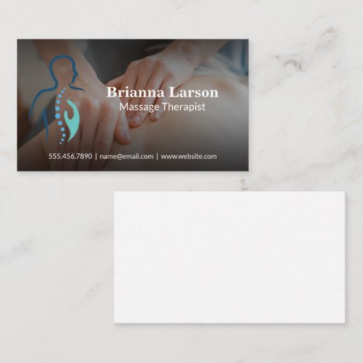 Logo des Massagetherapeuten | Back Massage Session Visitenkarte (Vorne/Hinten)