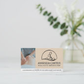 Logo des Massagetherapeuten | Blumen Icon Business Visitenkarte (Stehend Vorderseite)