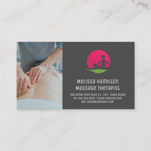 Logo des Massagetherapeuten Visitenkarte (Vorderseite)