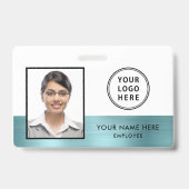 Logo des Mitarbeiter-Fotos Aquamarin grün Ausweis (Vorderseite)