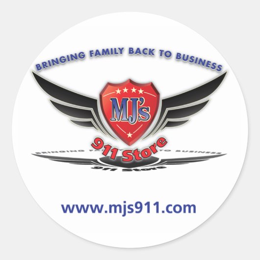 Logo des MJ's 911 Store Runder Aufkleber (Vorderseite)