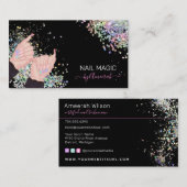 Logo des Nail Tech Nail Shop Holographic Glitzer H Visitenkarte (Vorne/Hinten)