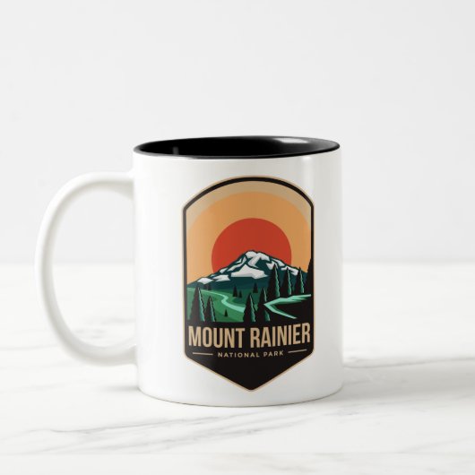 Logo des Nationalparks des Monte Rinier Zweifarbige Tasse (Links)