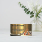 Logo des Objektentwicklers | Baufahrzeug Visitenkarte (Stehend Vorderseite)