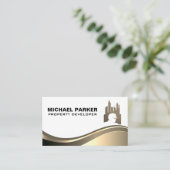 Logo des Objektentwicklers | Baumetalllogo Visitenkarte (Stehend Vorderseite)