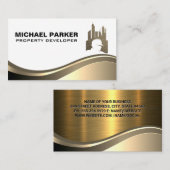 Logo des Objektentwicklers | Baumetalllogo Visitenkarte (Vorne/Hinten)