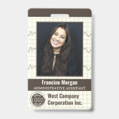 Logo des Office Company Custom Employee Foto Bar Ausweis (Vorderseite)
