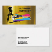 Logo des Paint Shop | Gold Metallic Visitenkarte (Vorne/Hinten)