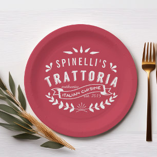 Logo des Personalisierten Restaurants der italieni Pappteller