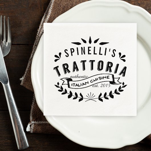 Logo des Personalisierten Restaurants der italieni Serviette