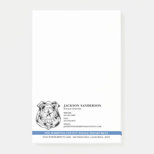 Logo des Polizeichefs der Abteilung Rechtsdurchset Post-it Klebezettel (Vorderseite)