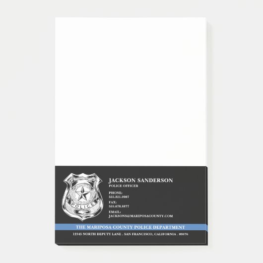 Logo des Polizeichefs der Abteilung Rechtsdurchset Post-it Klebezettel (Vorderseite)