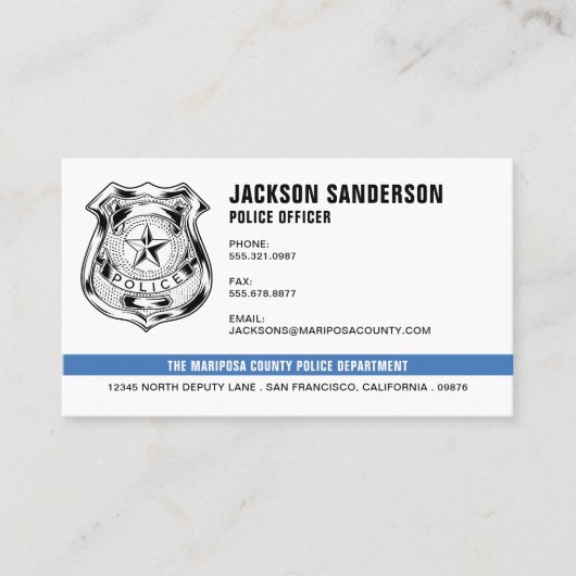 Logo des Polizeichefs der Abteilung Rechtsdurchset Visitenkarte (Vorderseite)