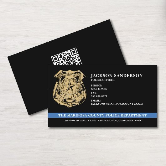 Logo des Polizeidienstes Rechtsdurchsetzung QR-Cod Visitenkarte