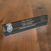 Logo des Polizeidirektors der Thin-Gold-Line Namensplakette (Seite)