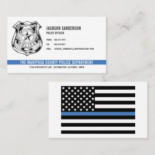 Logo des Polizeipräsidiums mit Blauem Strich Abzei Visitenkarte