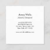 Logo des Quarz Crystal Juwelier Designers Quadratische Visitenkarte (Rückseite)