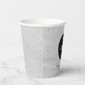 Logo des "Round Circle Custom Company" Grau Kraft Pappbecher (Rechts)