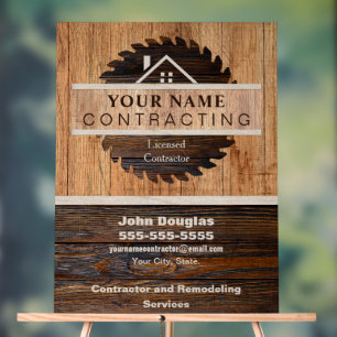 Logo des Rustic Wood Tone Contractor Acrylschild