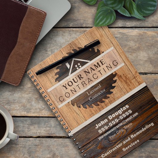 Logo des Rustic Wood Tone Contractor Notizblock