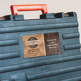 Logo des Rustic Wood Tone Contractor Rechteckiger Aufkleber