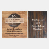 Logo des Rustic Wood Tone Contractor Rechteckiger Aufkleber (Vorderseite)