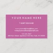 Logo des Shirts "Pink Custom Closing Apparel Store Visitenkarte (Rückseite)