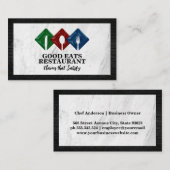 Logo des Silverware-Restaurants | Marmor | Ziegel Visitenkarte (Vorne/Hinten)