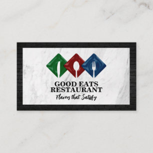 Logo des Silverware-Restaurants   Marmor   Ziegel Visitenkarte