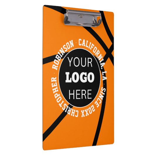 Logo des Sportteams und Text Klemmbrett (Rechts)