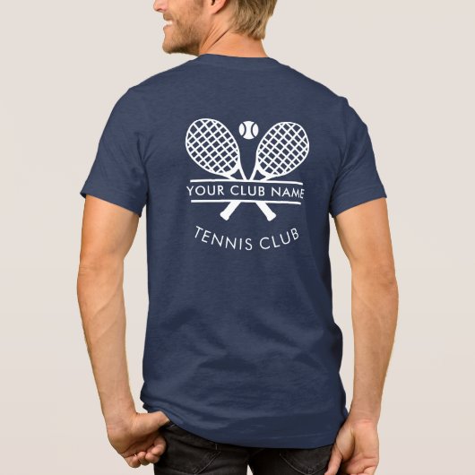 Logo des Tennis Club Coach Name Team Tri-Blend Shirt (Rückseite)