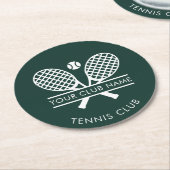 Logo des Tennisklubteams für "Green Custom" Runder Pappuntersetzer (Angewinkelt)