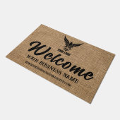 Logo des Unternehmens Burlap Custom Business Compa Fußmatte (Schrägansicht)