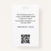 Logo des Unternehmens mit Namen des Mitarbeiters G Ausweis (Rückseite)