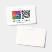 Logo des Unternehmens Mitarbeiter hier QR-Codename Ausweis (Vorder- & Rückseite)