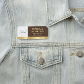 Logo des Unternehmens "Mitarbeiter-ID" Brawn Gold Namensschild (Beispiel)