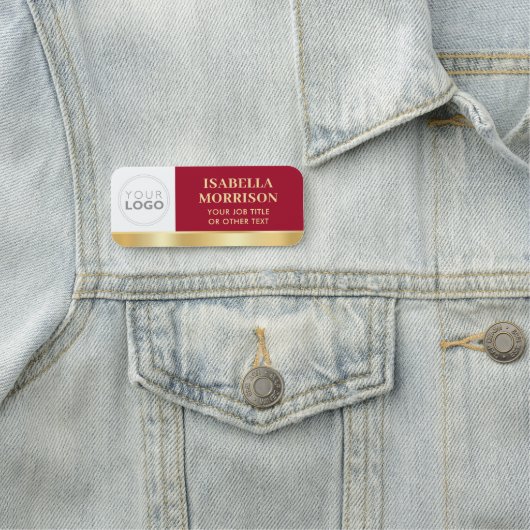 Logo des Unternehmens "Mitarbeiter-ID" Red Gold Bu Namensschild (Beispiel)