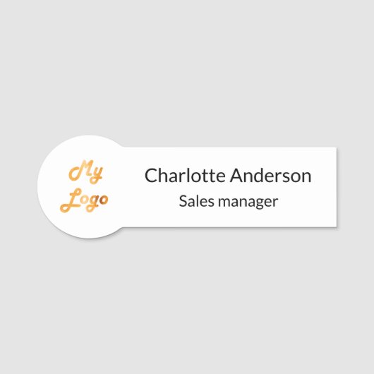 Logo des Unternehmens Namensschild (Vorderseite)