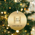 Logo des Unternehmens Ornament Aus Metall<br><div class="desc">Ein Imitat goldener Hintergrund. Personalisieren und fügen Sie Ihr Unternehmen,  Firmenlogo und einen Text. Wenn Sie die Datei ohne Text gewollt haben,  löschen Sie sie mit der Backspace-Taste.</div>